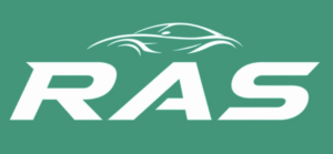 RAS Car Sale logo — white car silhouette and RAS lettering on green